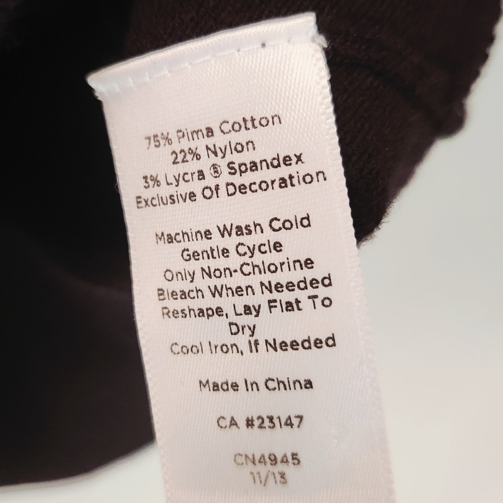 Talbots NWOT Classic Pima Cotton Black Cardigan Buttoned 3/4 Sleeve Size Medium - Picture 4 of 7